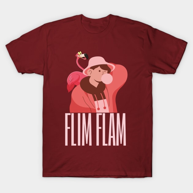 Flim Flam- Flamingo T-Shirt by Eva Wolf